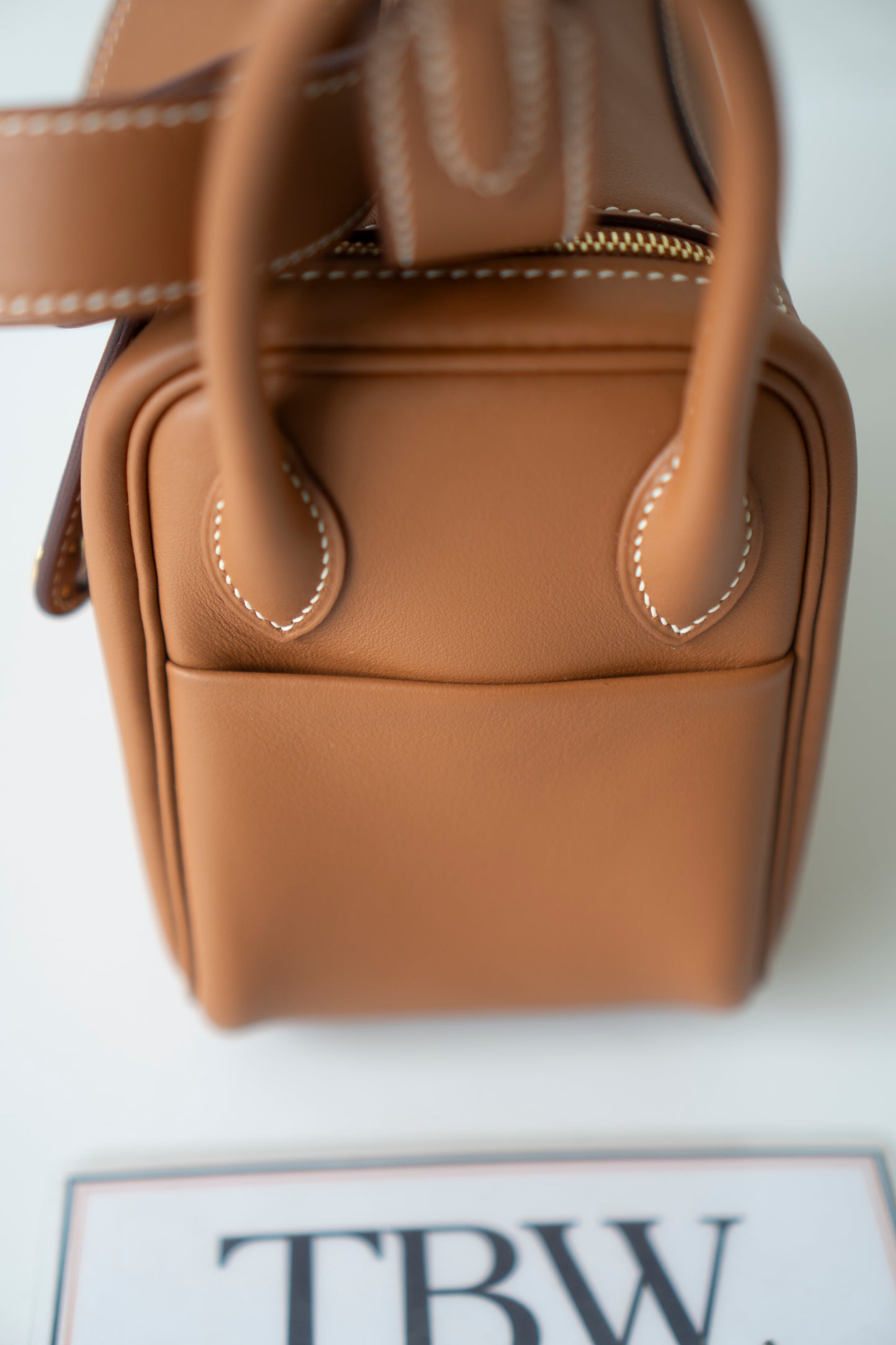Mini Lindy in Gold Swift Leather with Gold Hardware