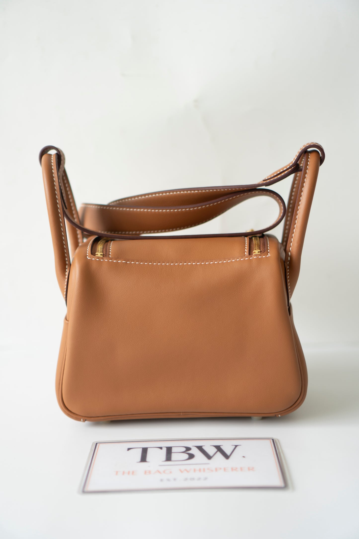 Mini Lindy in Gold Swift Leather with Gold Hardware