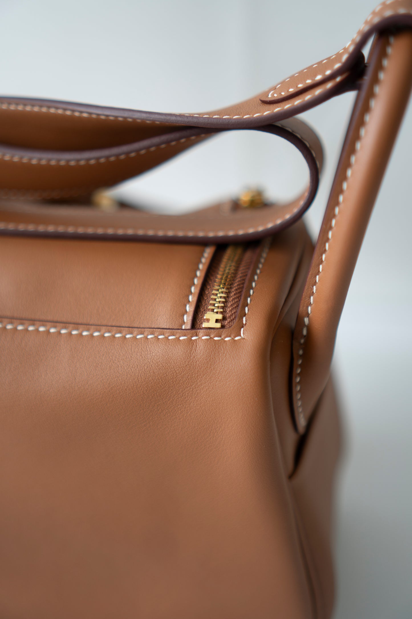 Mini Lindy in Gold Swift Leather with Gold Hardware