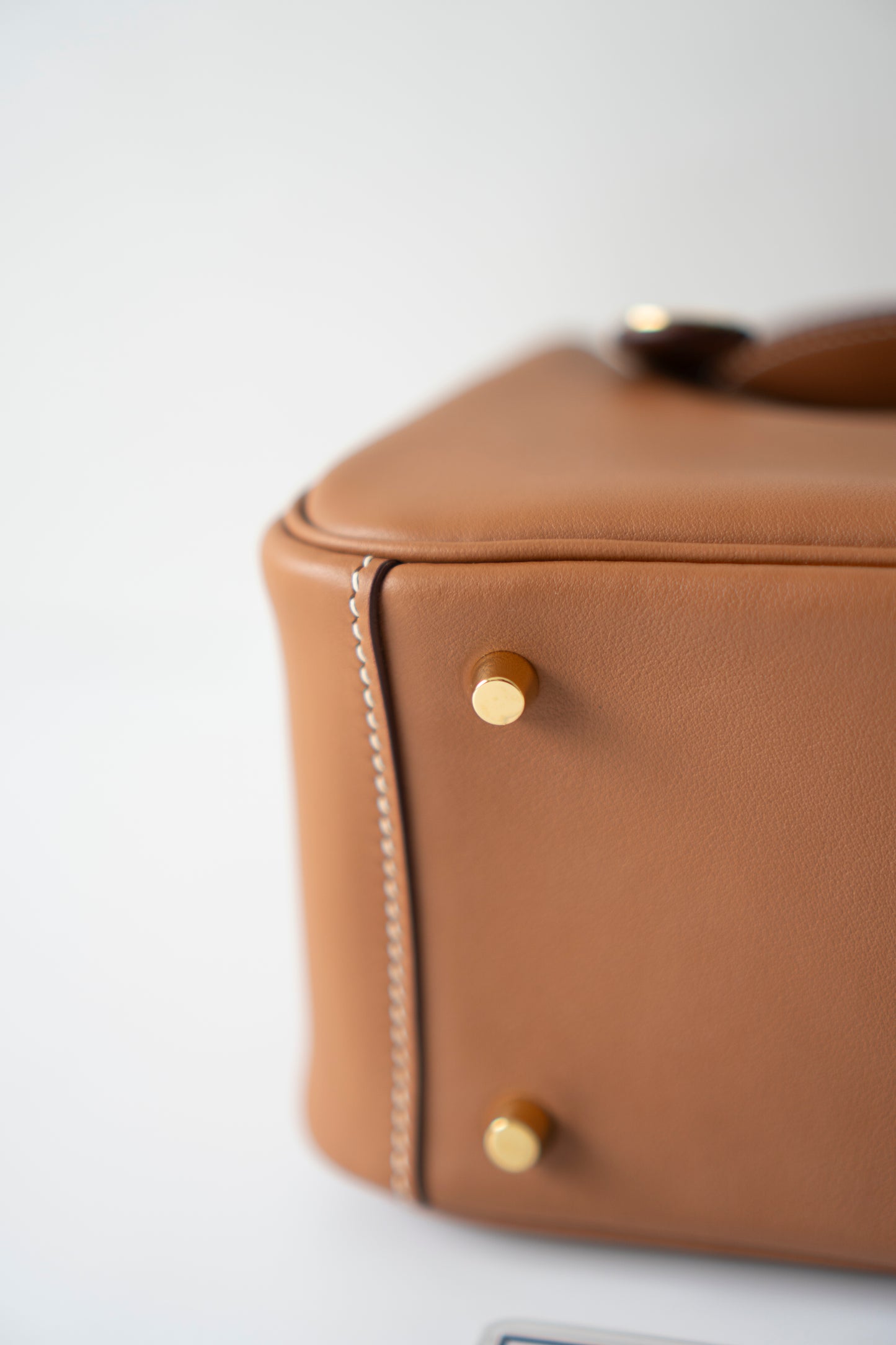 Mini Lindy in Gold Swift Leather with Gold Hardware