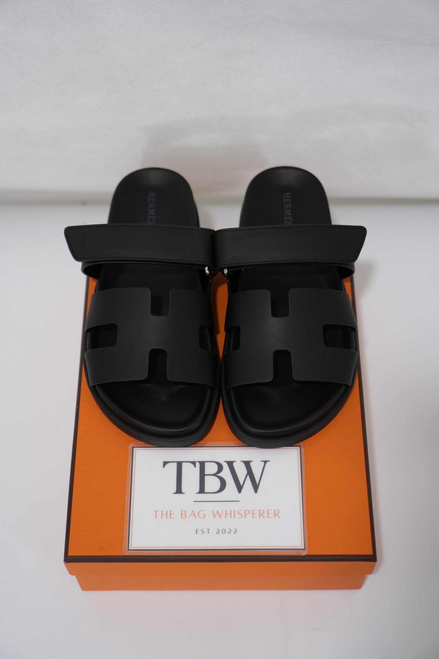 Chypre Sandal – Black Calfskin Leather with Black Molded Sole