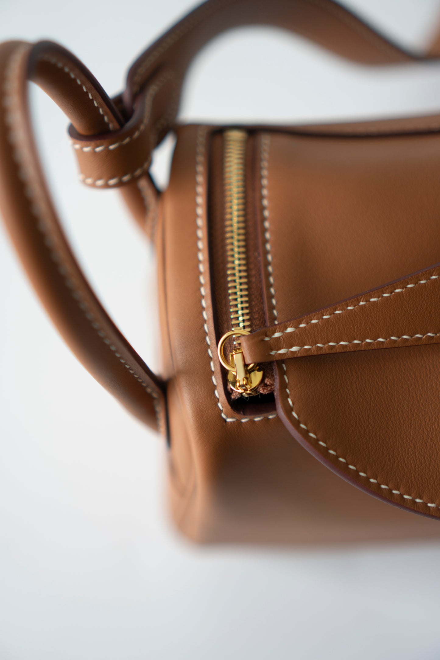 Mini Lindy in Gold Swift Leather with Gold Hardware