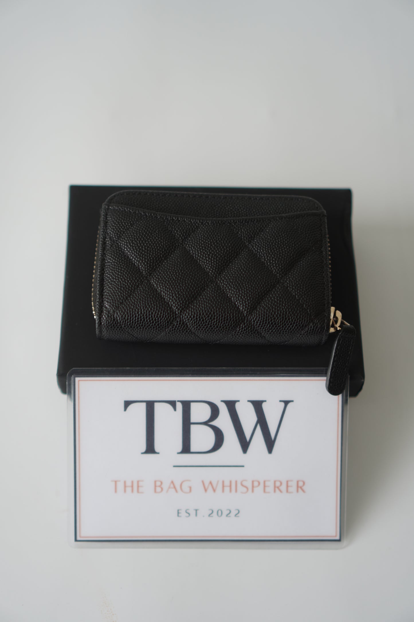 Classic Card Holder – Black Caviar Leather with Gold Hardware