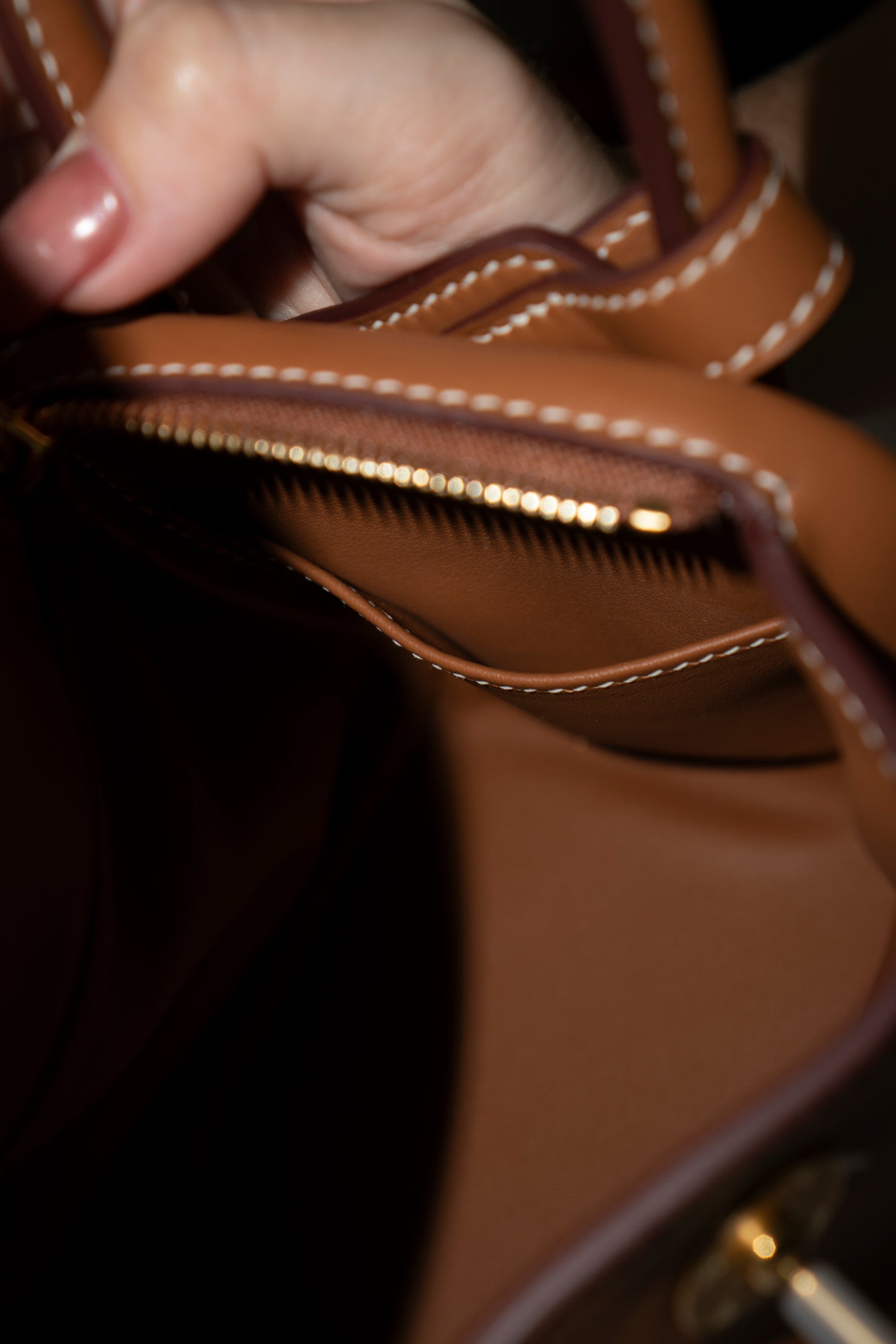 Mini Lindy in Gold Swift Leather with Gold Hardware