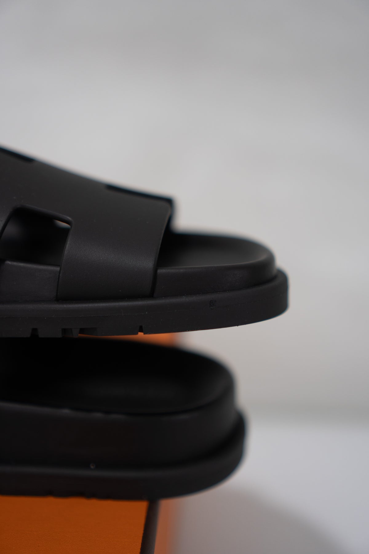 Chypre Sandal – Black Calfskin Leather with Black Molded Sole