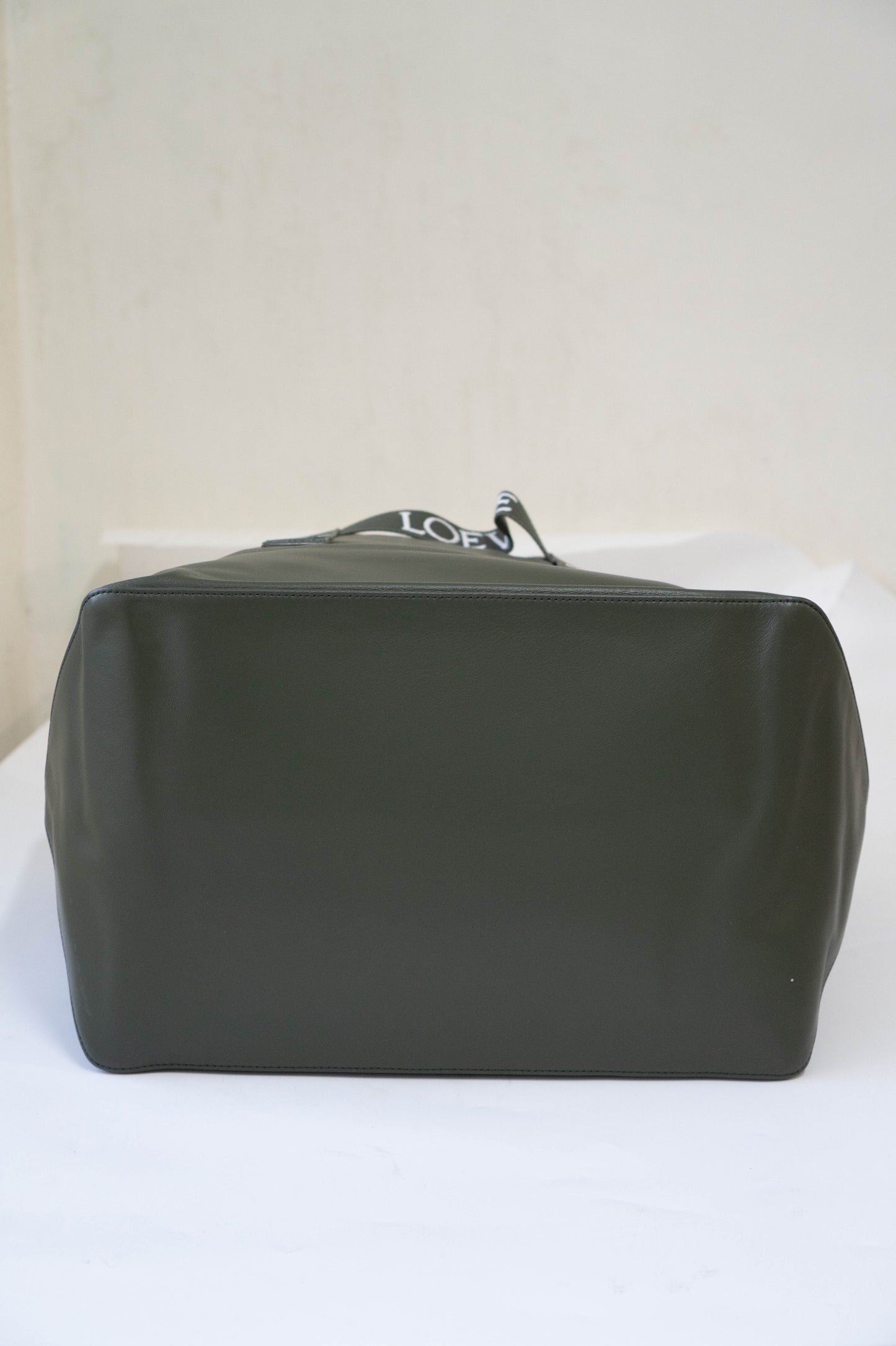 Fold Shopper Tote in Green Paper Calfskin