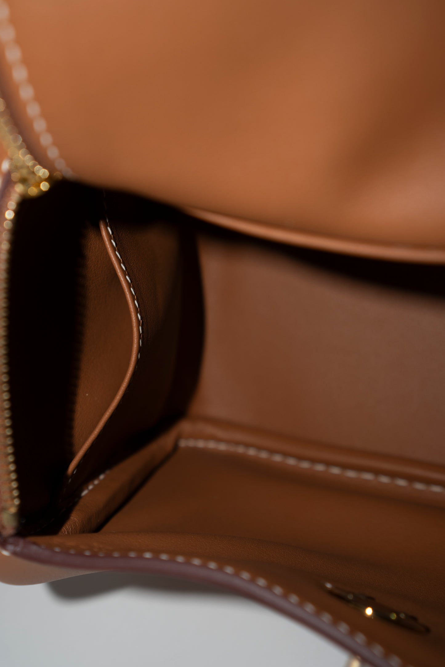 Mini Lindy in Gold Swift Leather with Gold Hardware