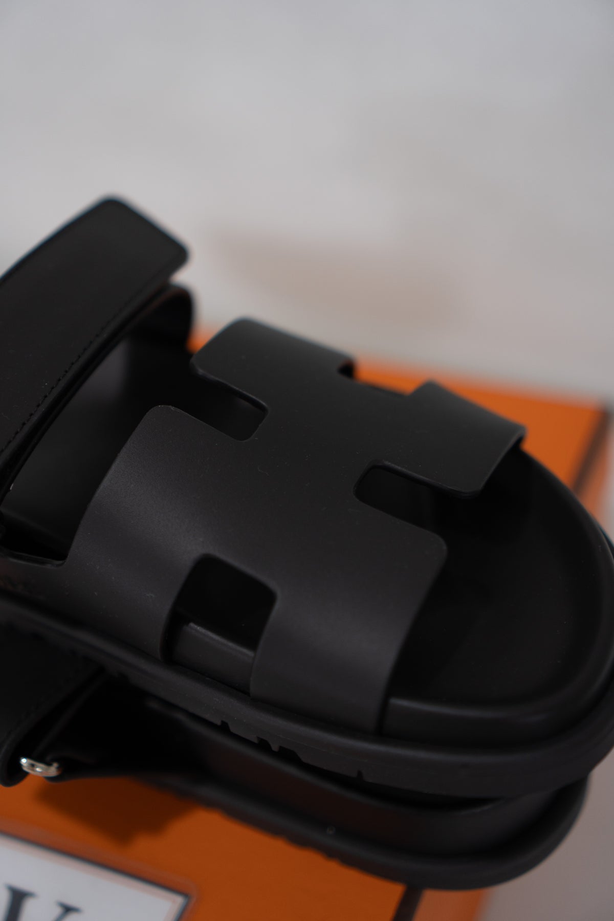 Chypre Sandal – Black Calfskin Leather with Black Molded Sole