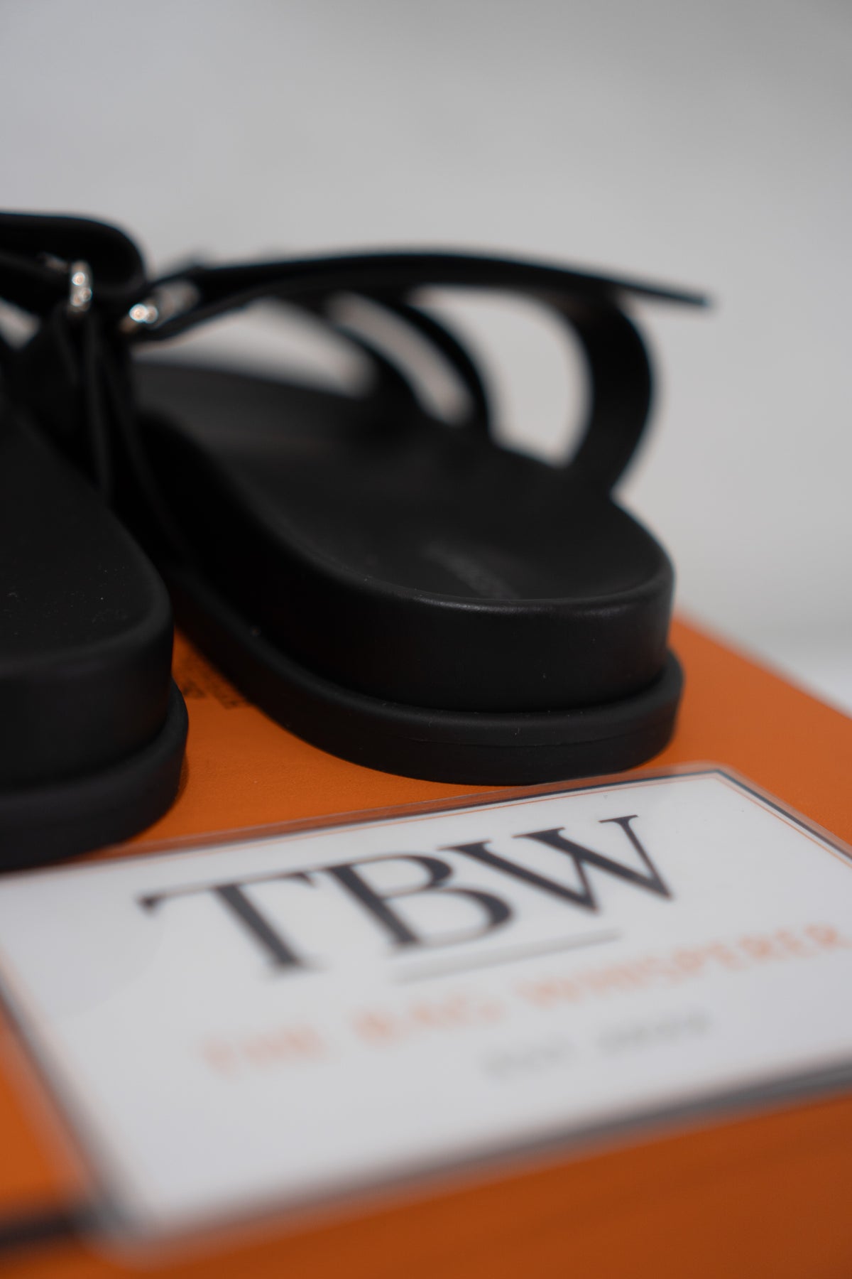 Chypre Sandal – Black Calfskin Leather with Black Molded Sole