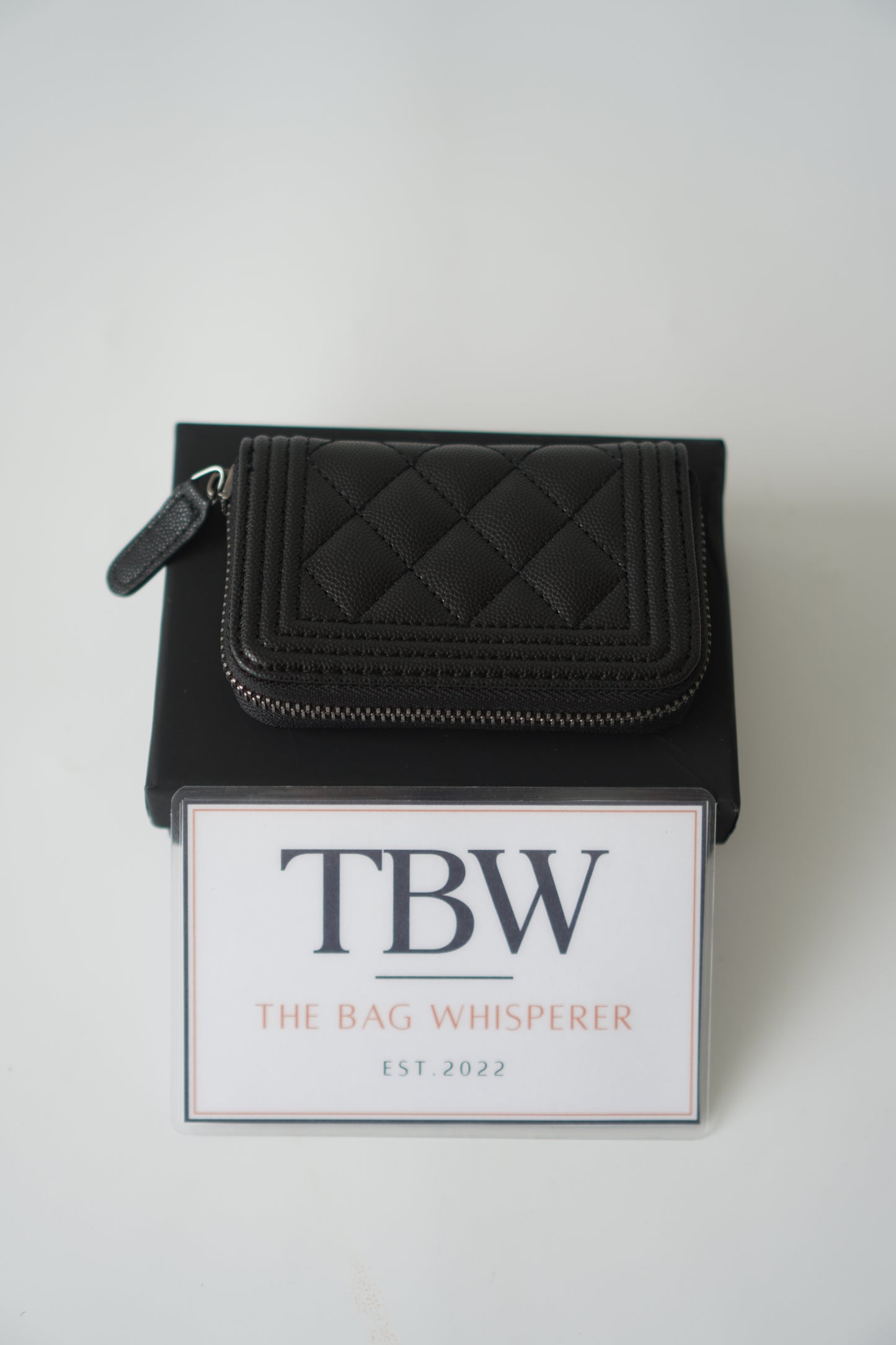 Boy Zip Coin Purse – Black Caviar Leather with Ruthenium Hardware