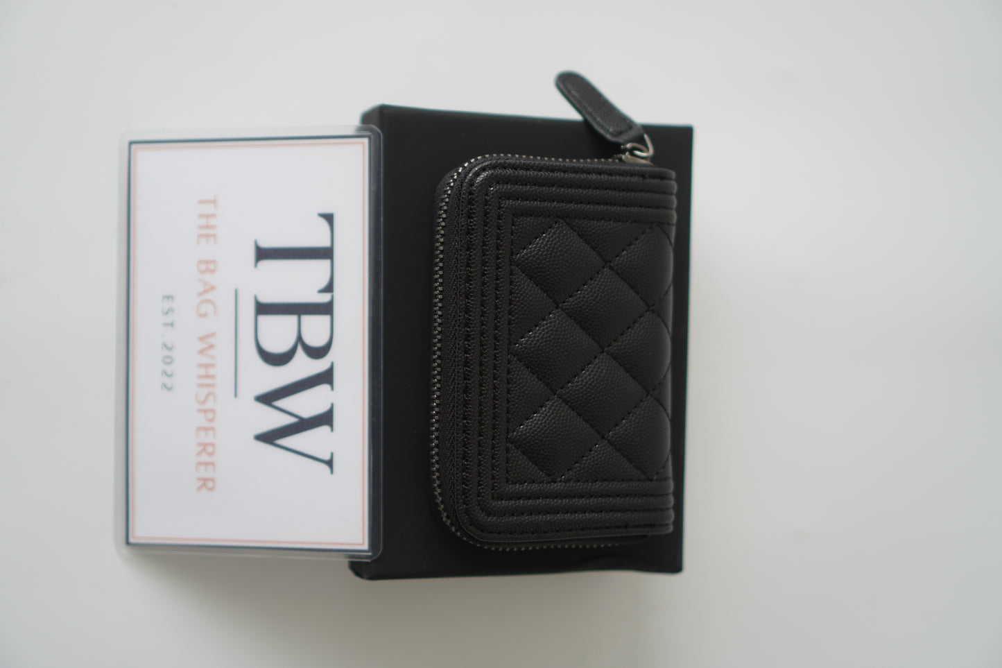 Boy Zip Coin Purse – Black Caviar Leather with Ruthenium Hardware