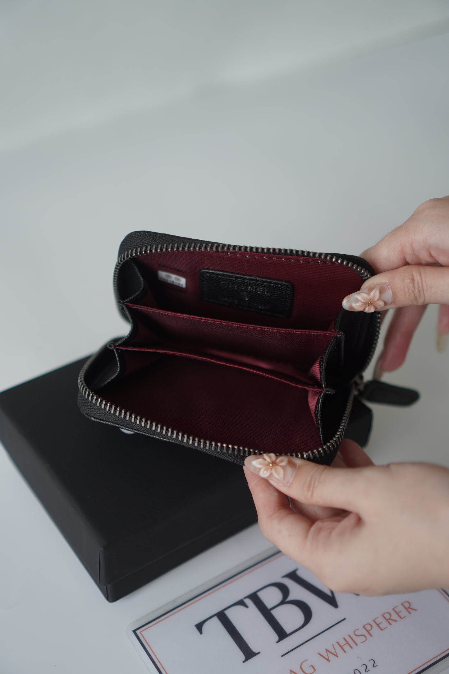 Boy Zip Coin Purse – Black Caviar Leather with Ruthenium Hardware