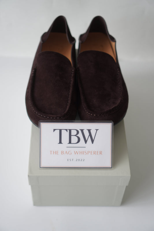 Suede Men's Driving Loafers – Dark Chocolate Brown