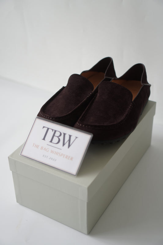 Suede Men's Driving Loafers – Dark Chocolate Brown