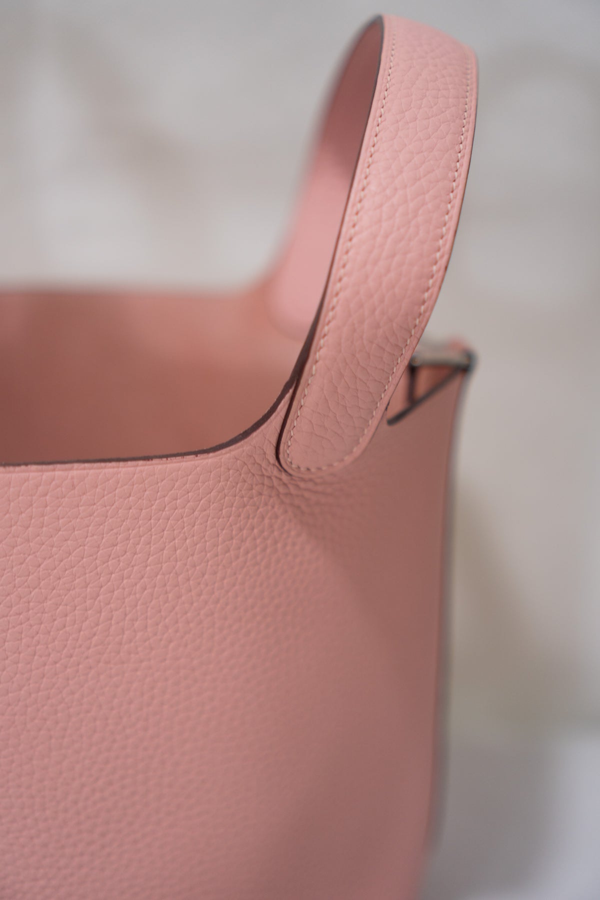 Picotin Lock 18 – Rose Sakura Clemence Leather with Palladium Hardware