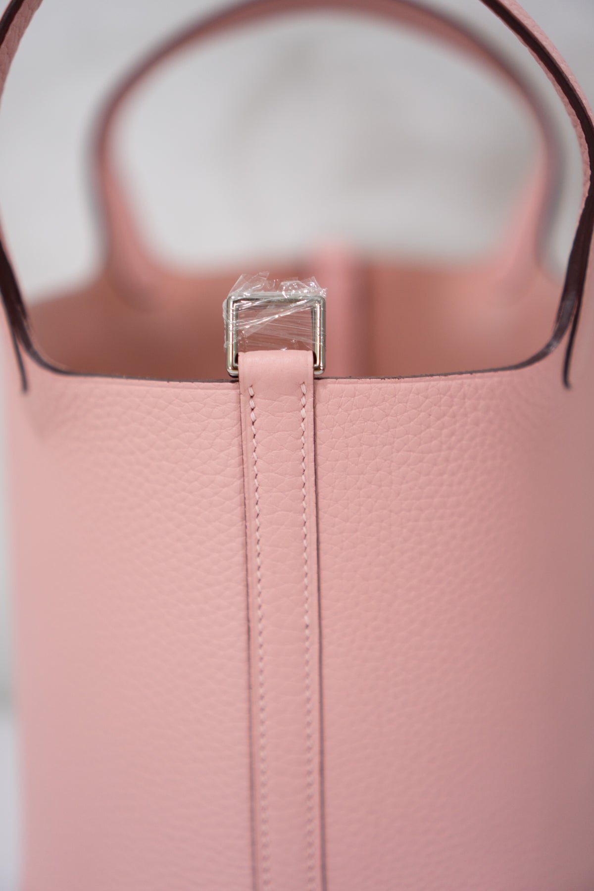 Picotin Lock 18 – Rose Sakura Clemence Leather with Palladium Hardware