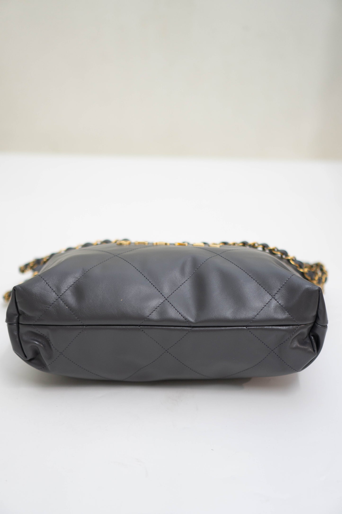 C22 in Shiny Calfskin Dark Grey (Small)
