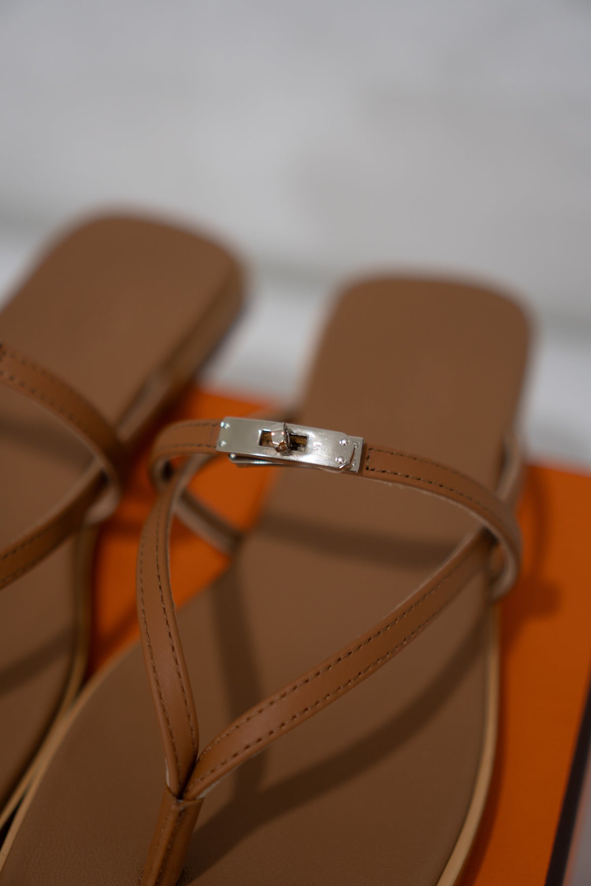 Miss Sandal – Gold Veau Calfskin Leather