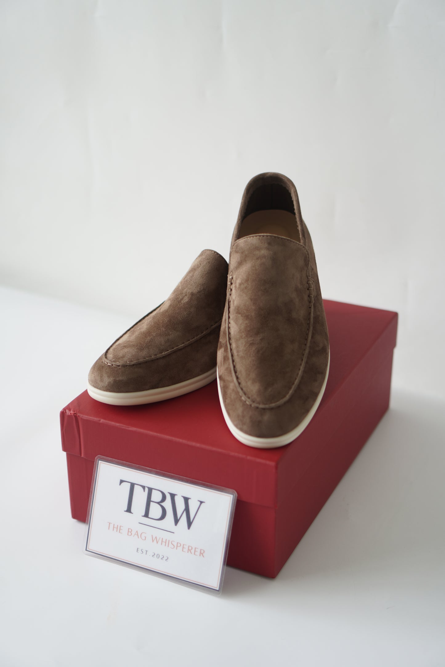 Suede Slip-On Loafers – Taupe Brown