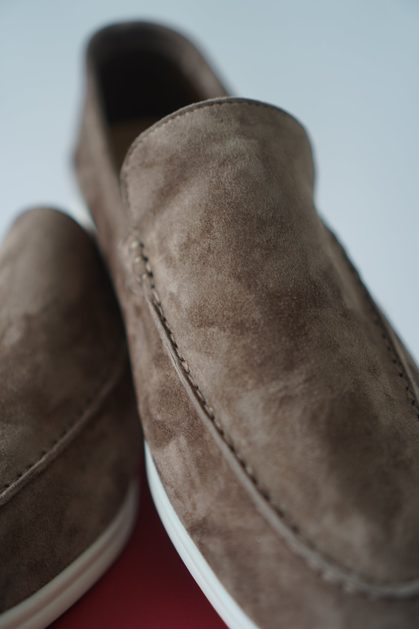 Suede Slip-On Loafers – Taupe Brown