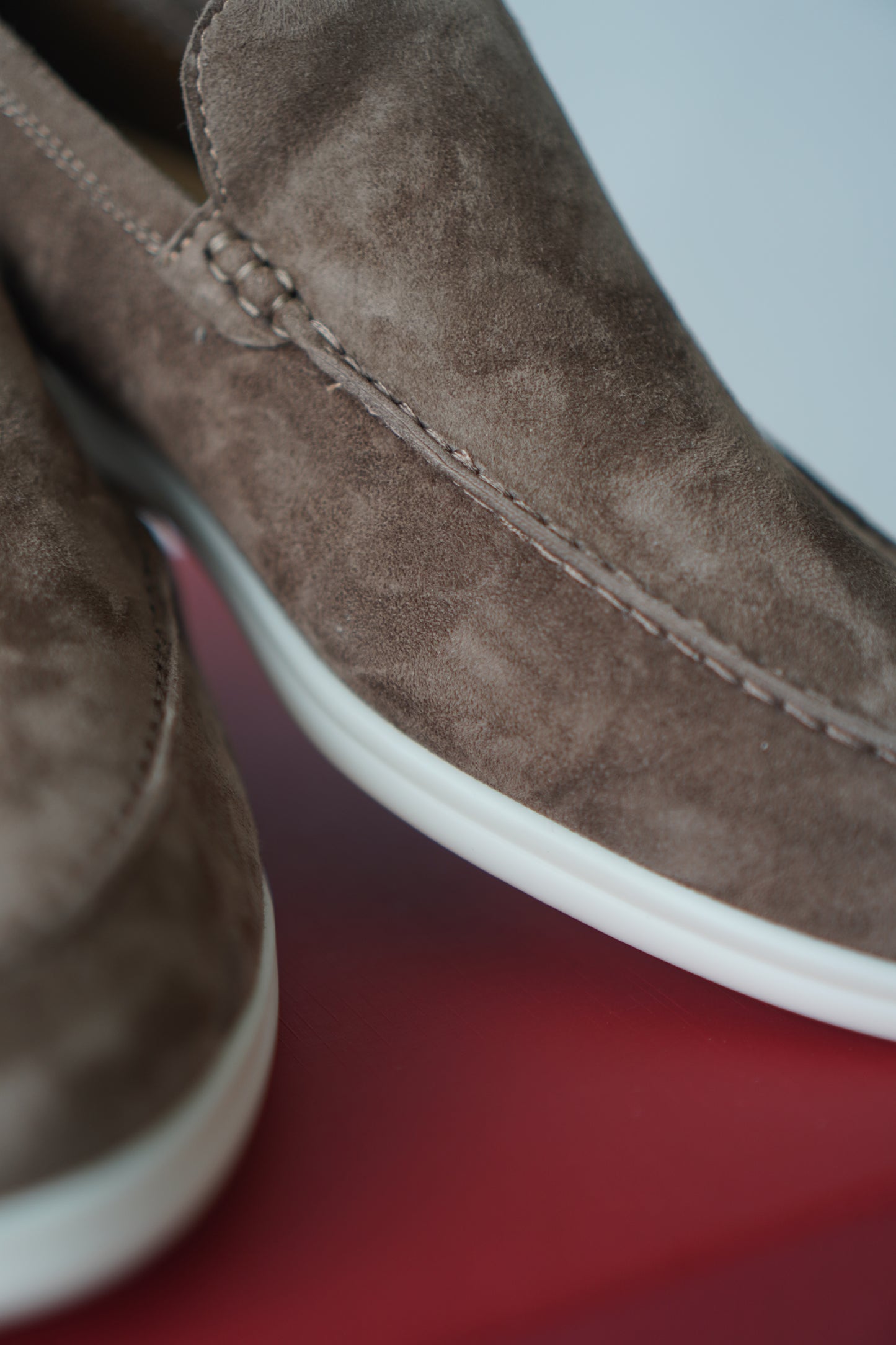 Suede Slip-On Loafers – Taupe Brown