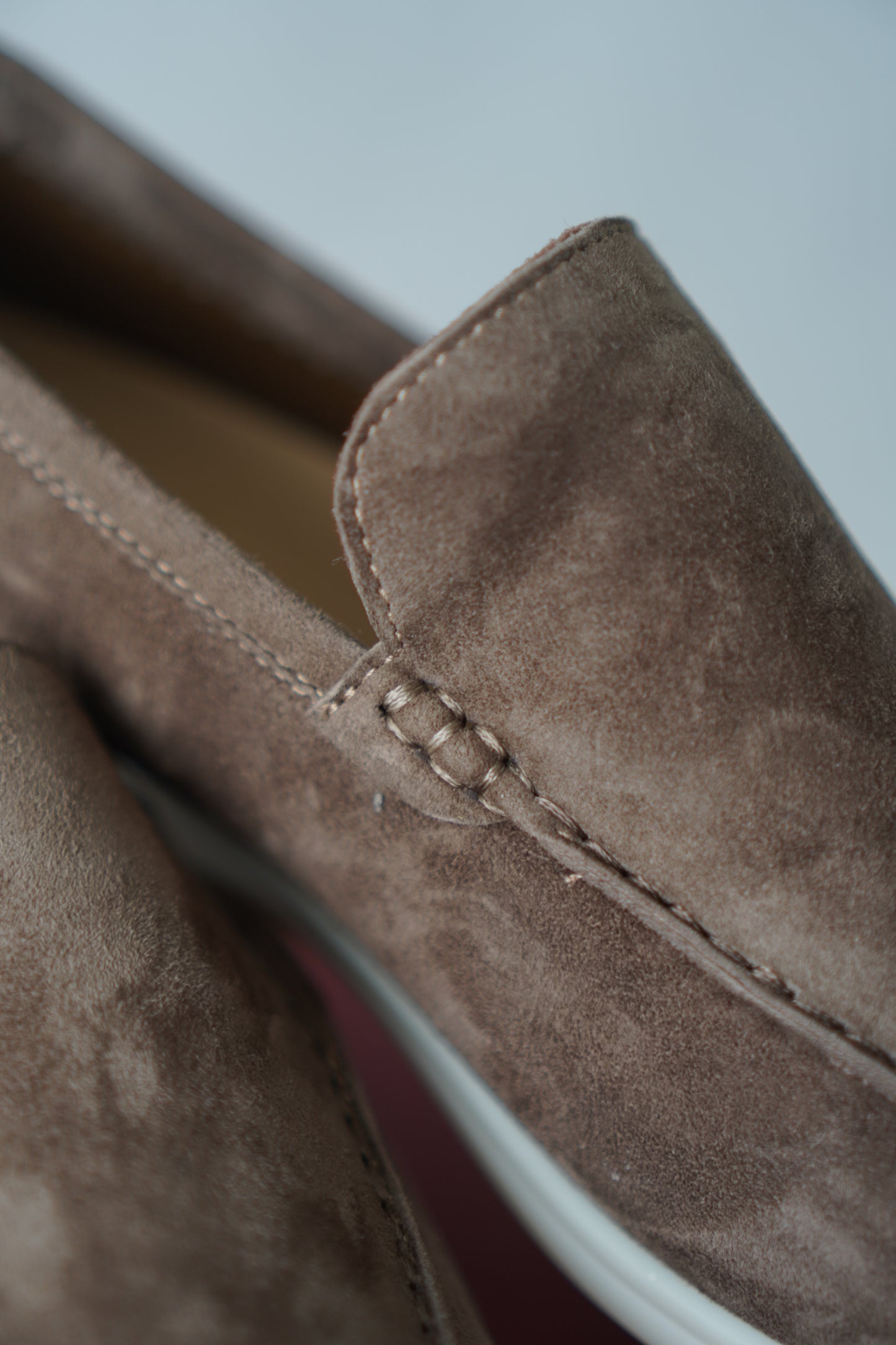 Suede Slip-On Loafers – Taupe Brown