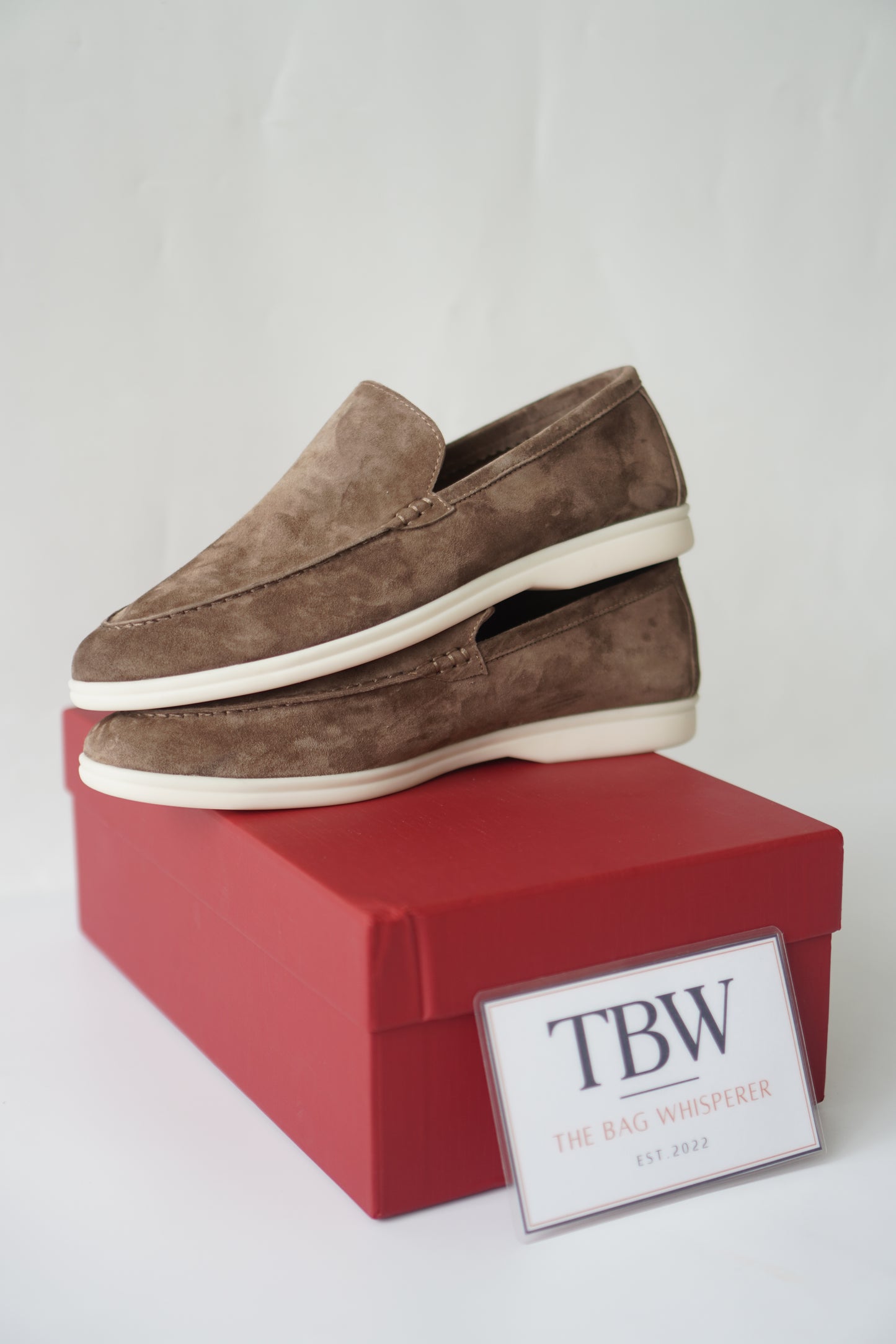 Suede Slip-On Loafers – Taupe Brown