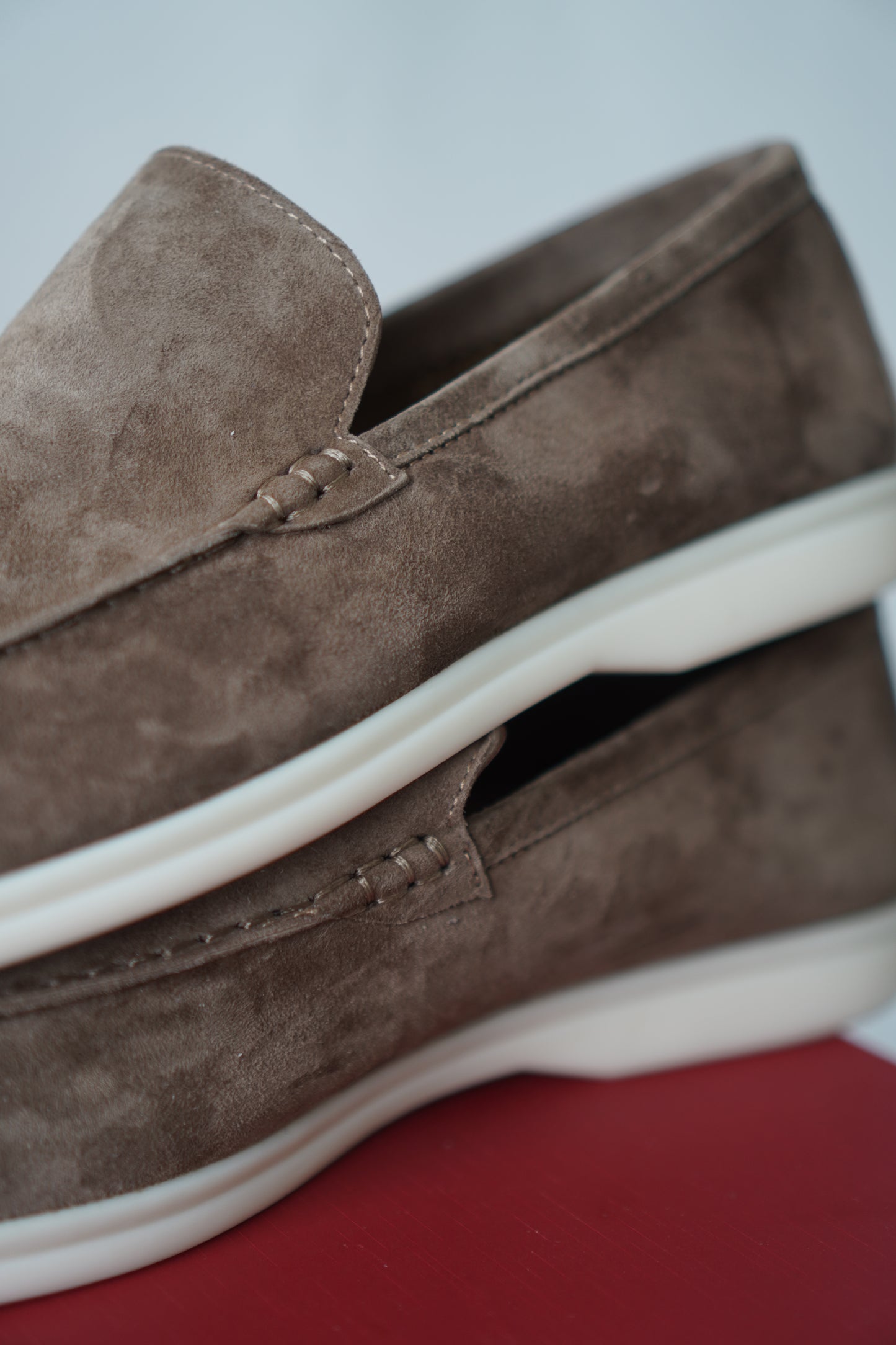 Suede Slip-On Loafers – Taupe Brown
