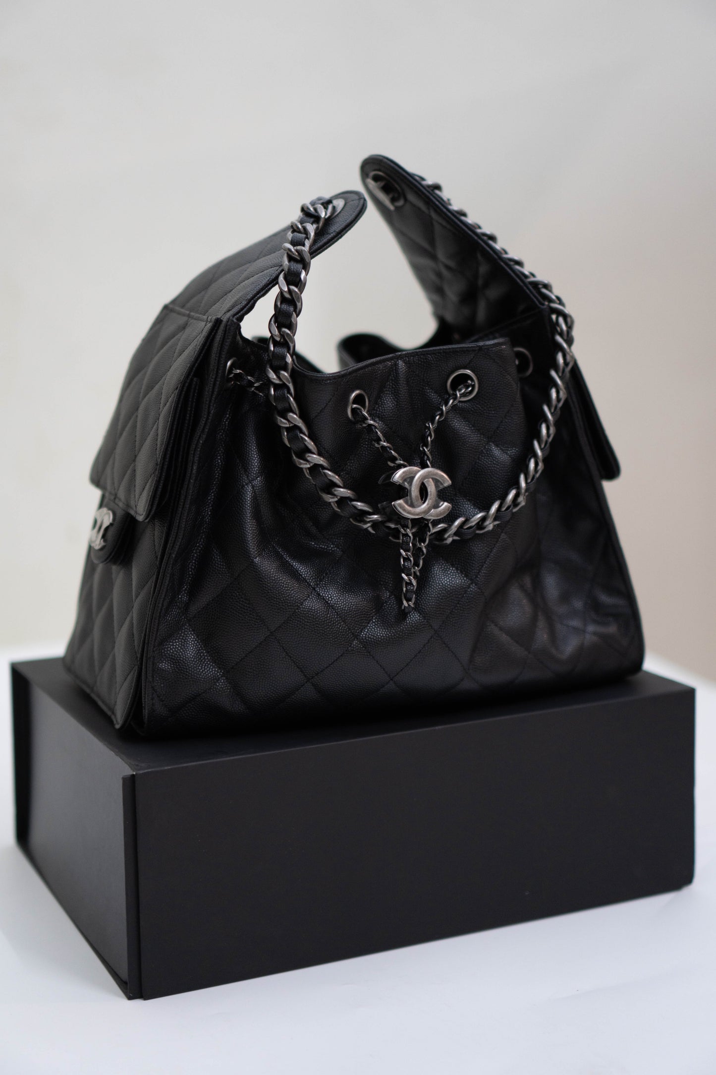 C25 Caviar Leather with Ruthenium-finish metal Size Small