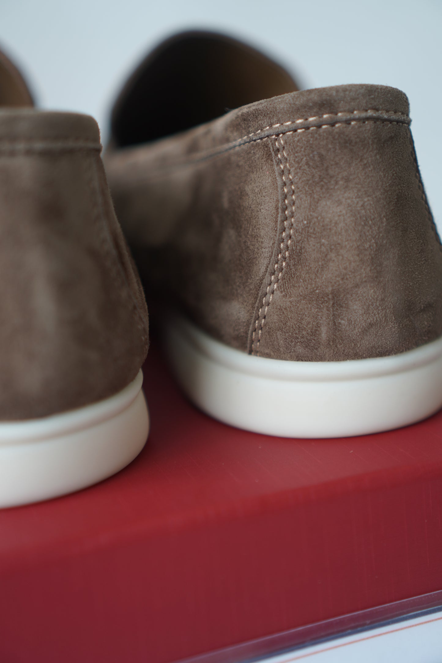 Suede Slip-On Loafers – Taupe Brown