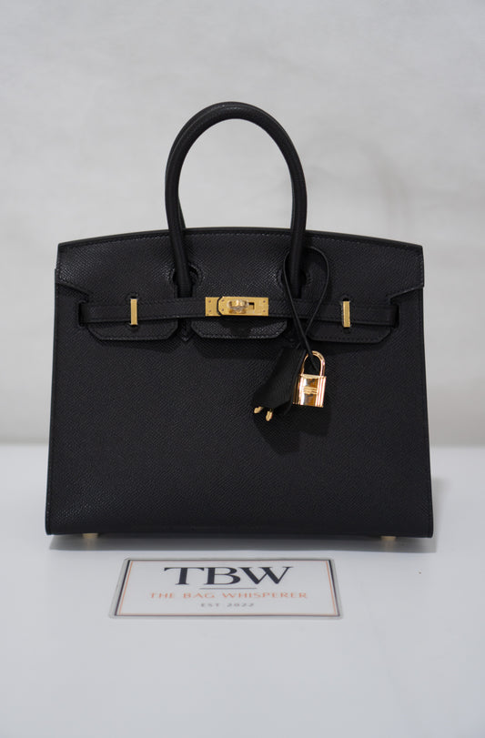 BK 25 – Black Epsom Leather with Gold Hardware