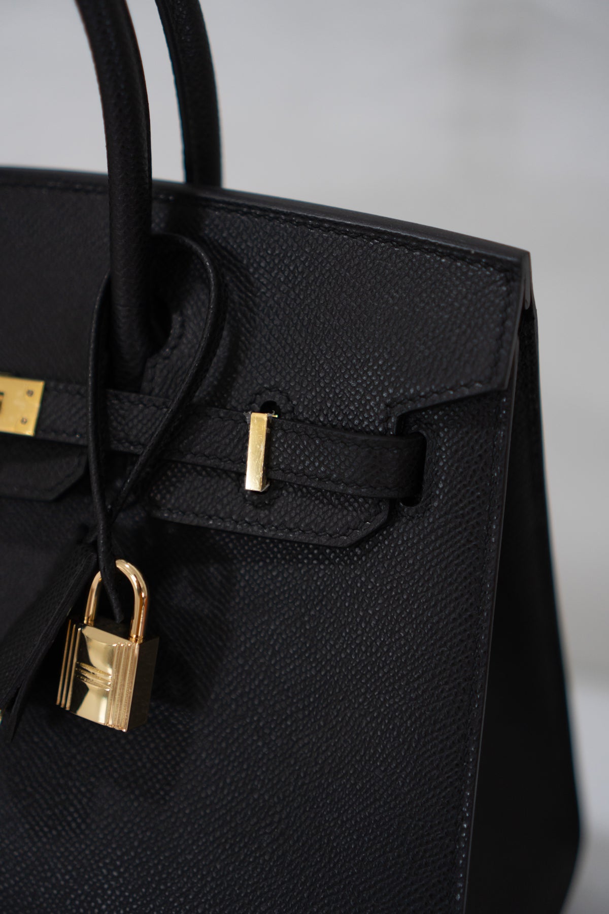BK 25 – Black Epsom Leather with Gold Hardware