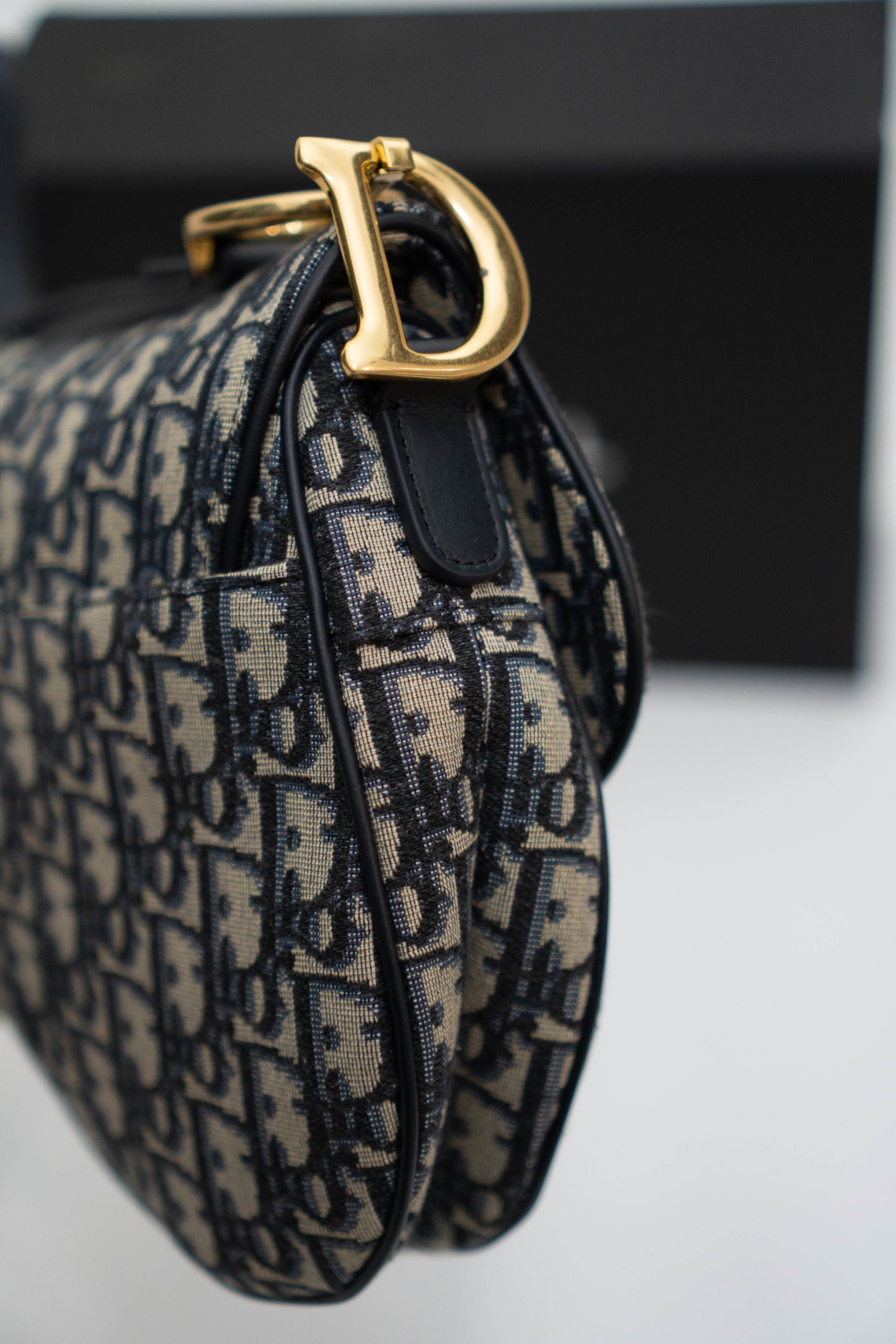 Saddle Oblique Jacquard canvas with calfskin leather