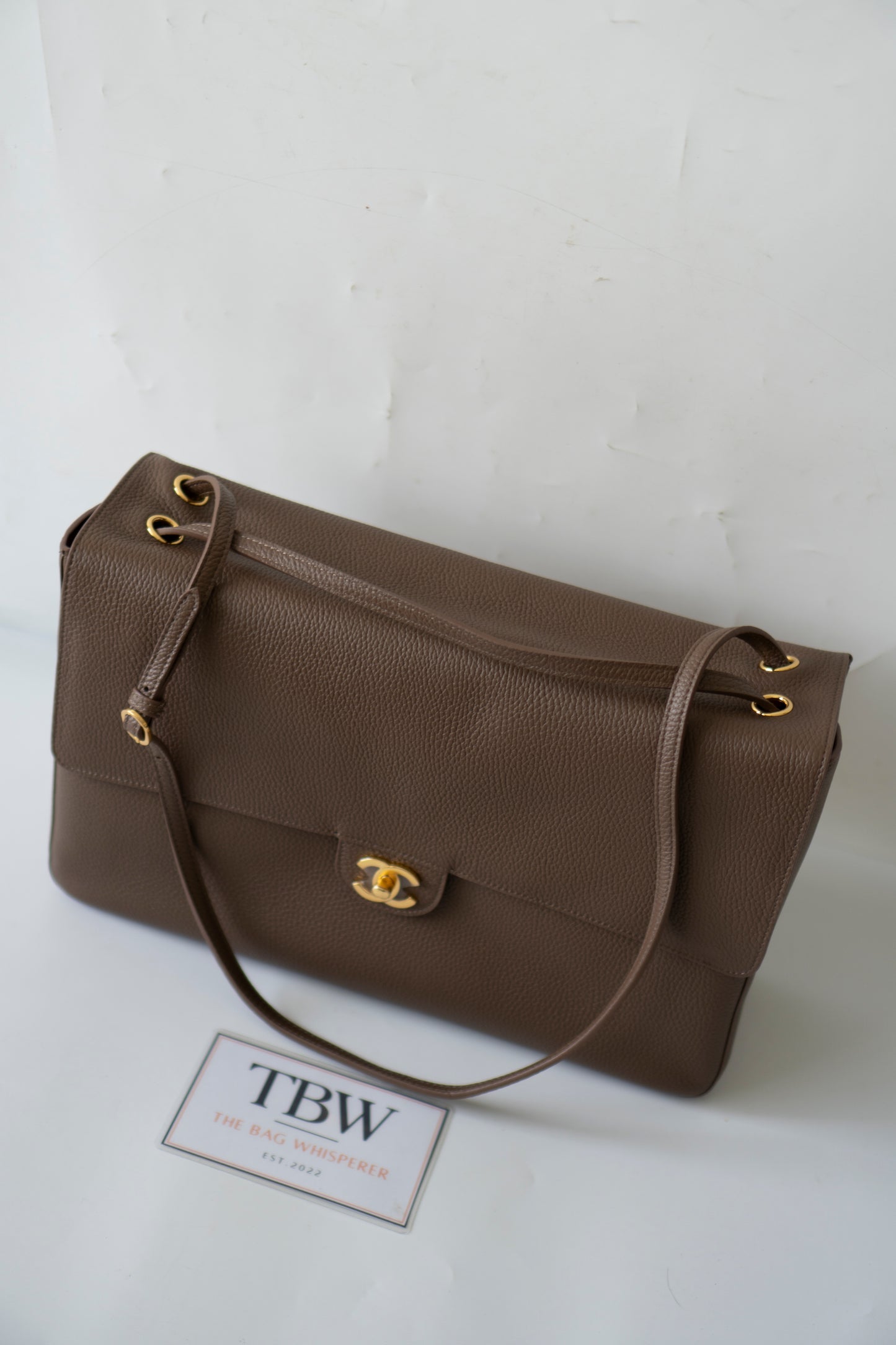 Maxi Flap 26S Souplissimo Flap Bag – Taupe Light Brown Caviar