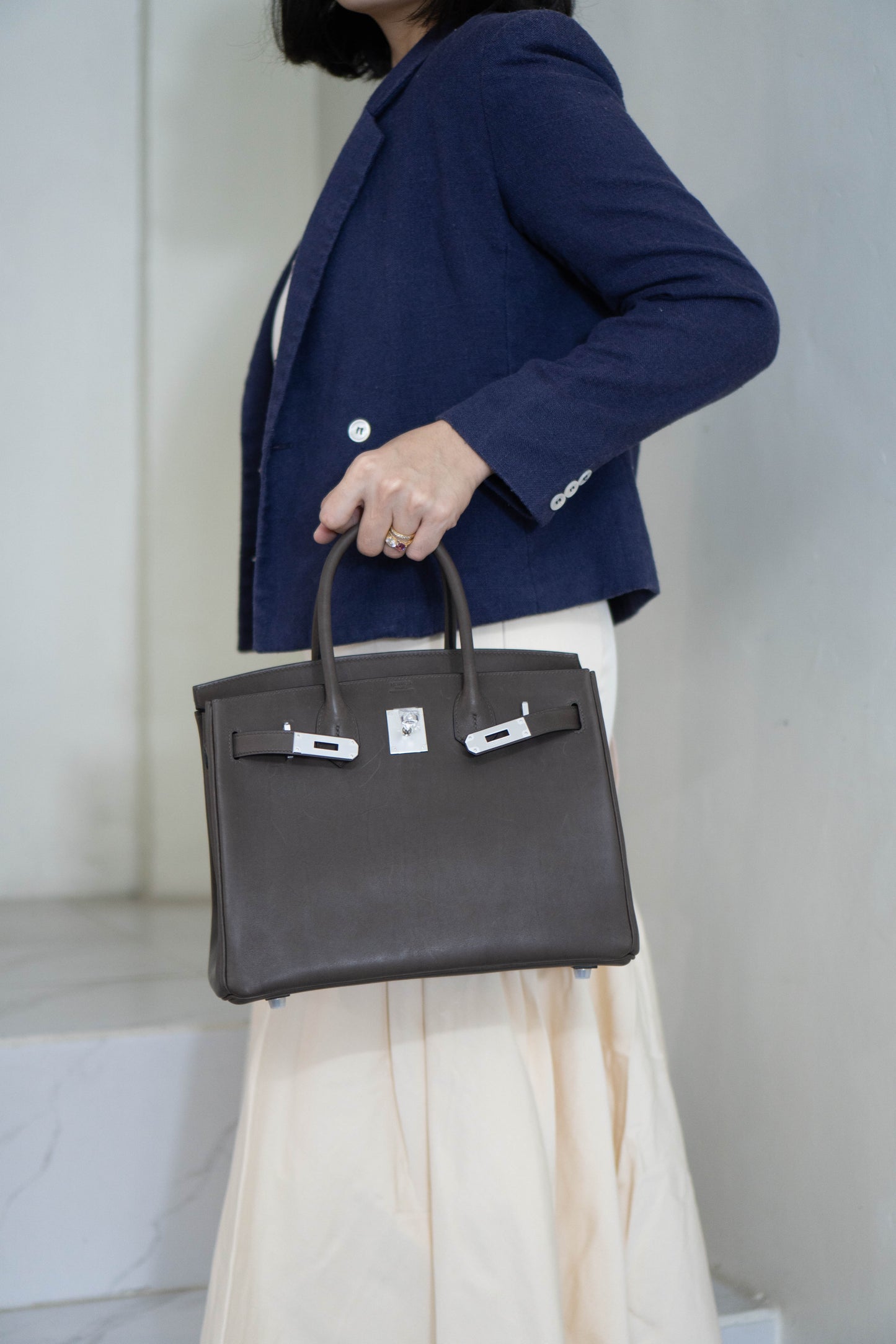 BK 30 in  Ébène Barenia leather