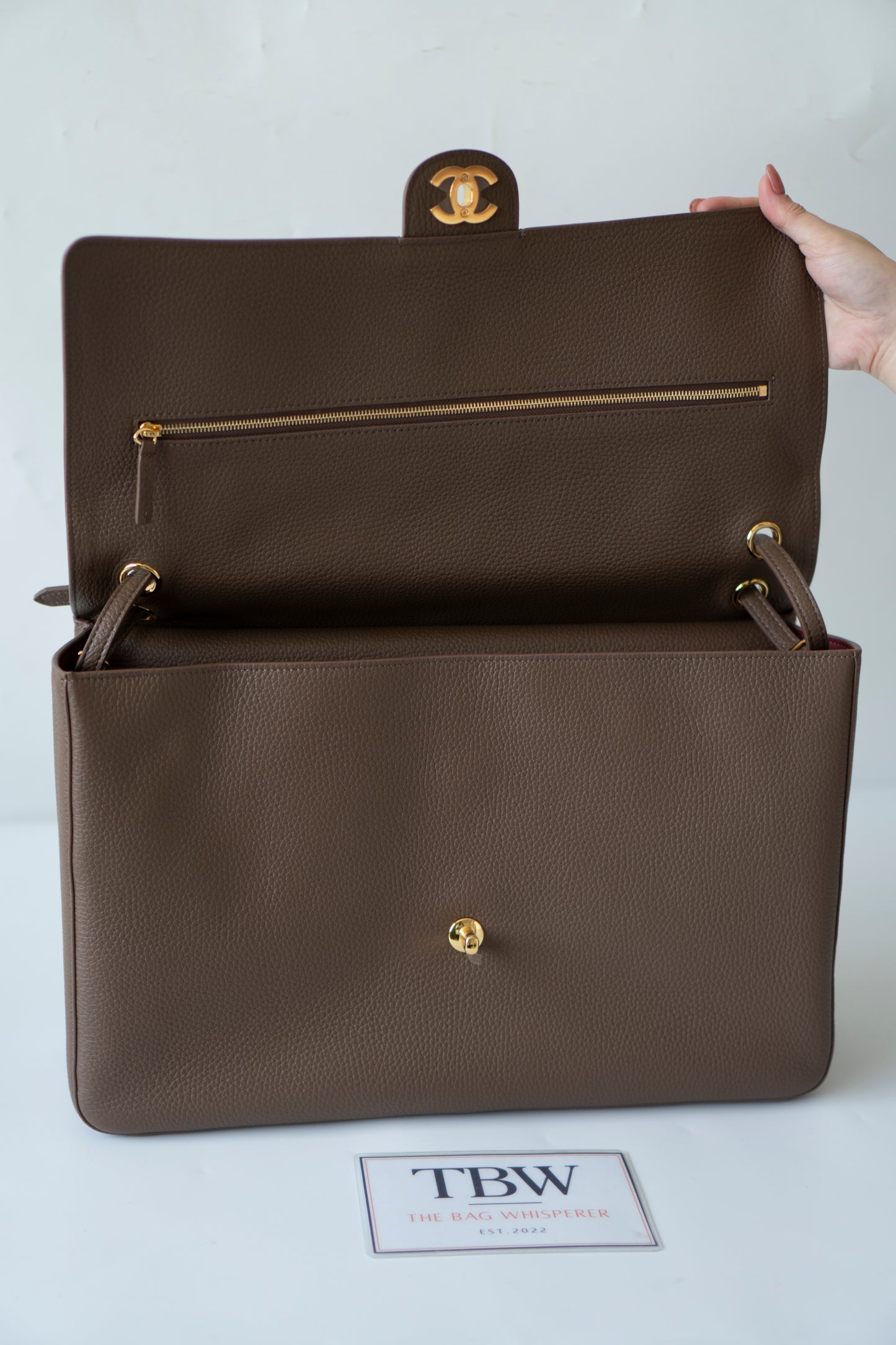 Maxi Flap 26S Souplissimo Flap Bag – Taupe Light Brown Caviar