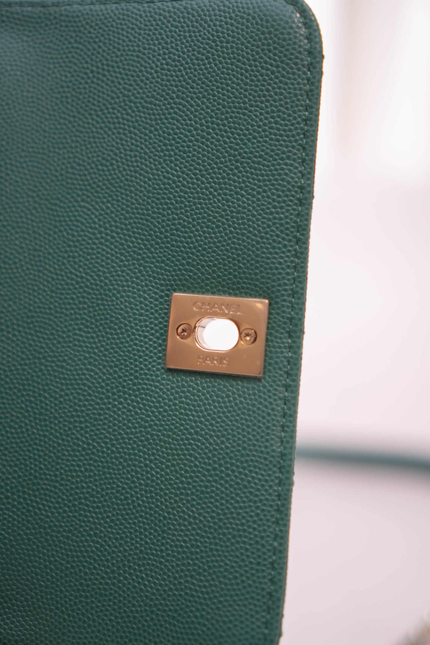 Coco Handle Mini in Green Caviar leather with Silver Hardware
