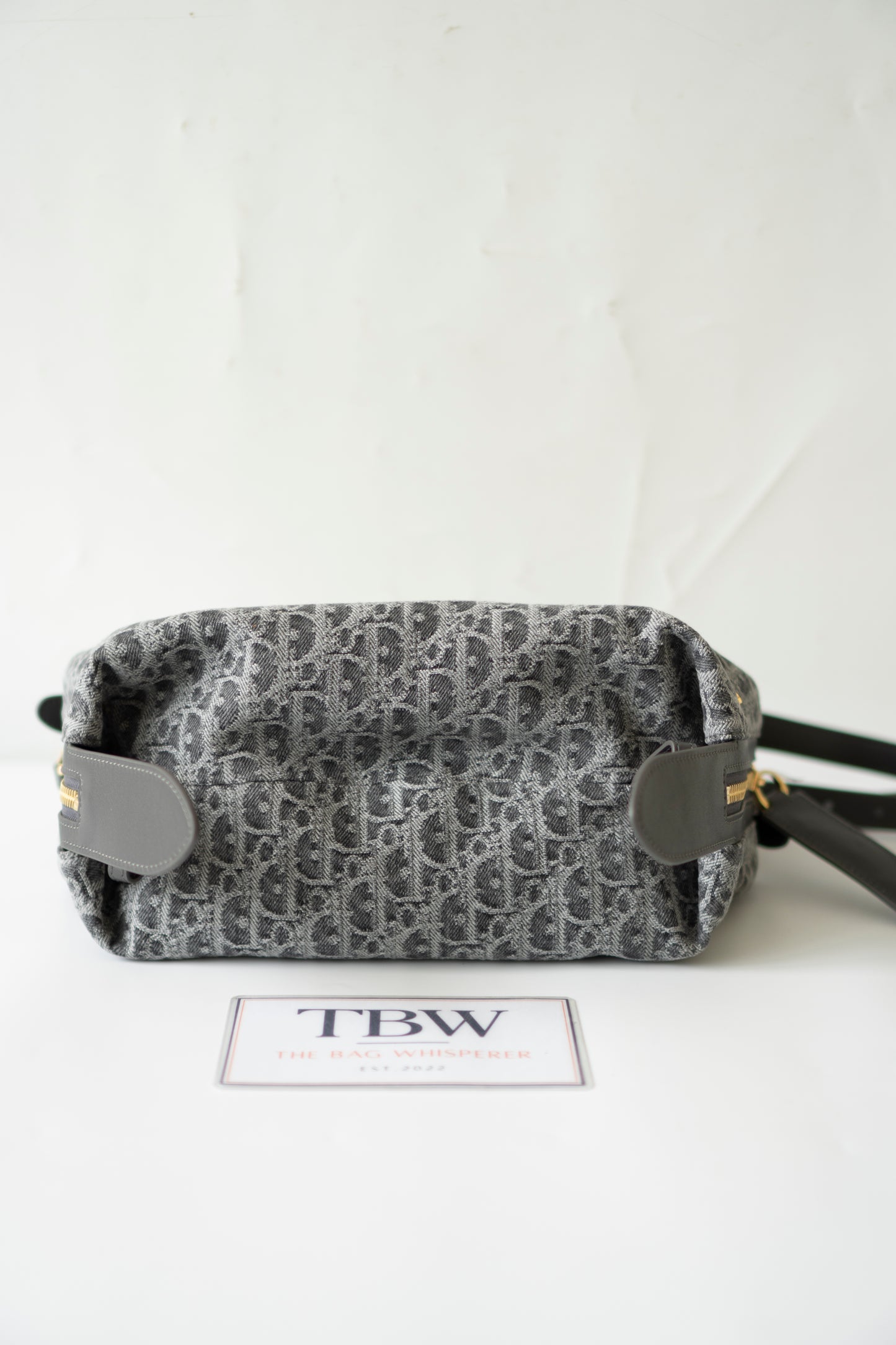 D-Journey Small Bag – Grey Oblique Denim with Gold Hardware