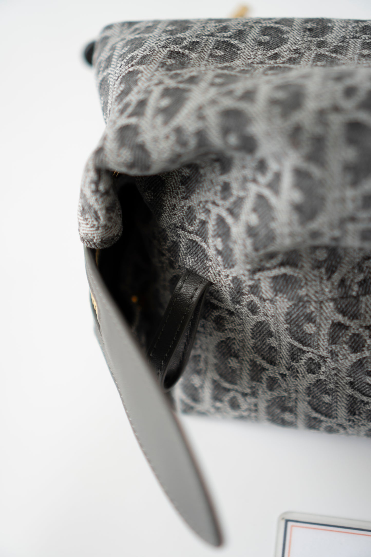D-Journey Small Bag – Grey Oblique Denim with Gold Hardware