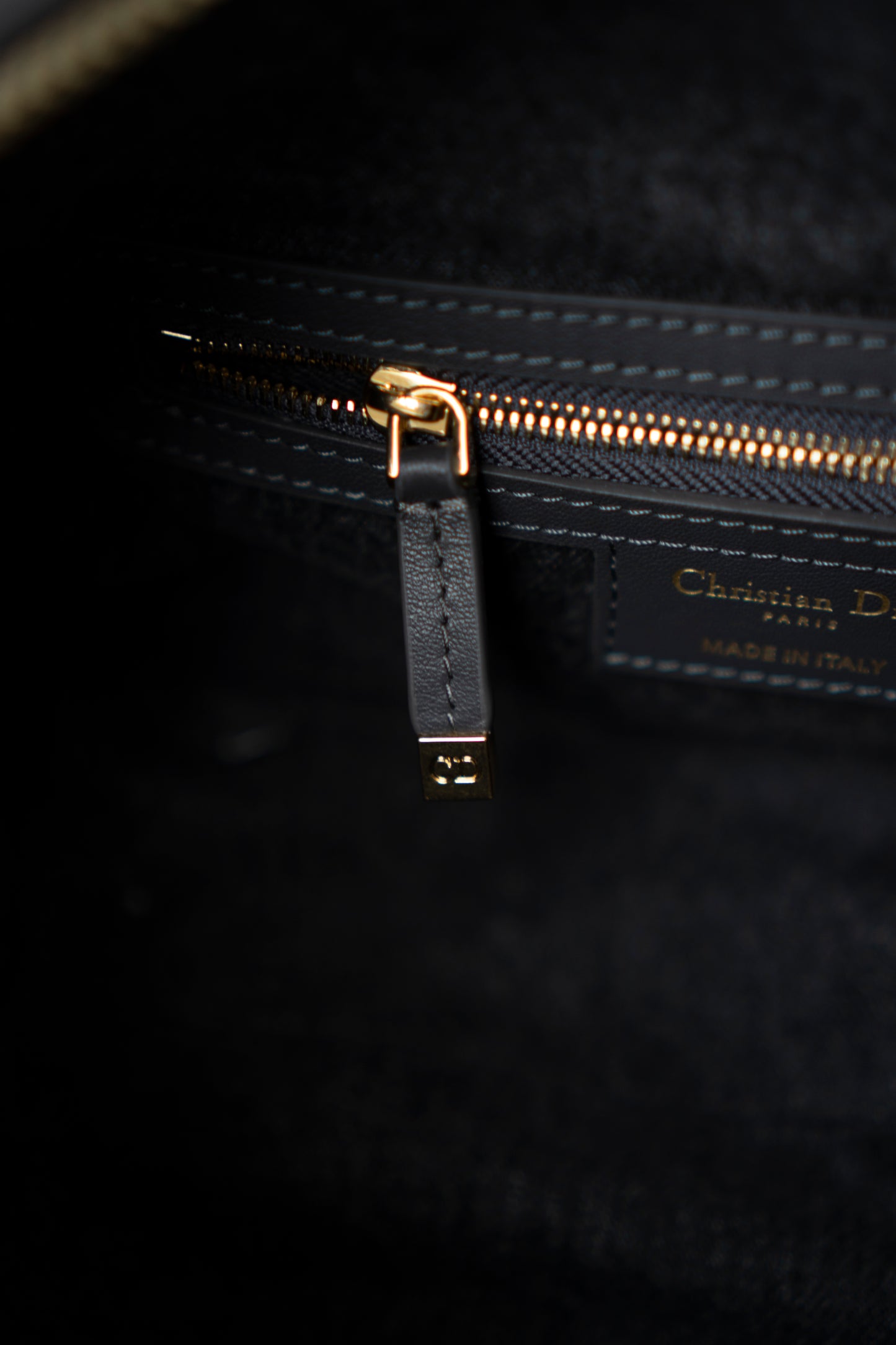 D-Journey Small Bag – Grey Oblique Denim with Gold Hardware