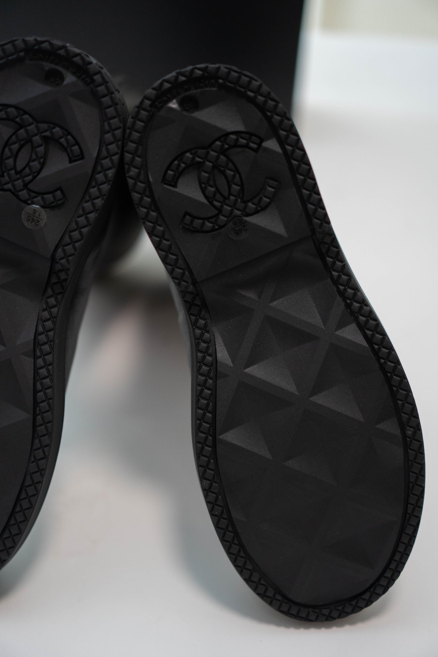 Rain Boots in Black Rubber