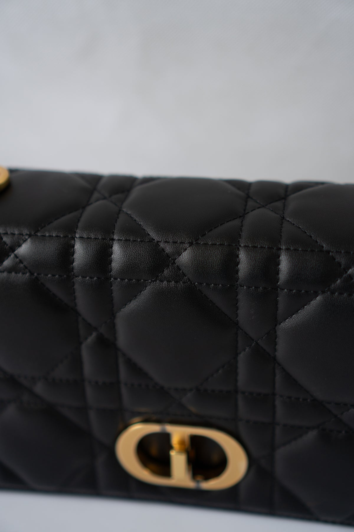 Caro Medium Bag – Black Cannage Calfskin