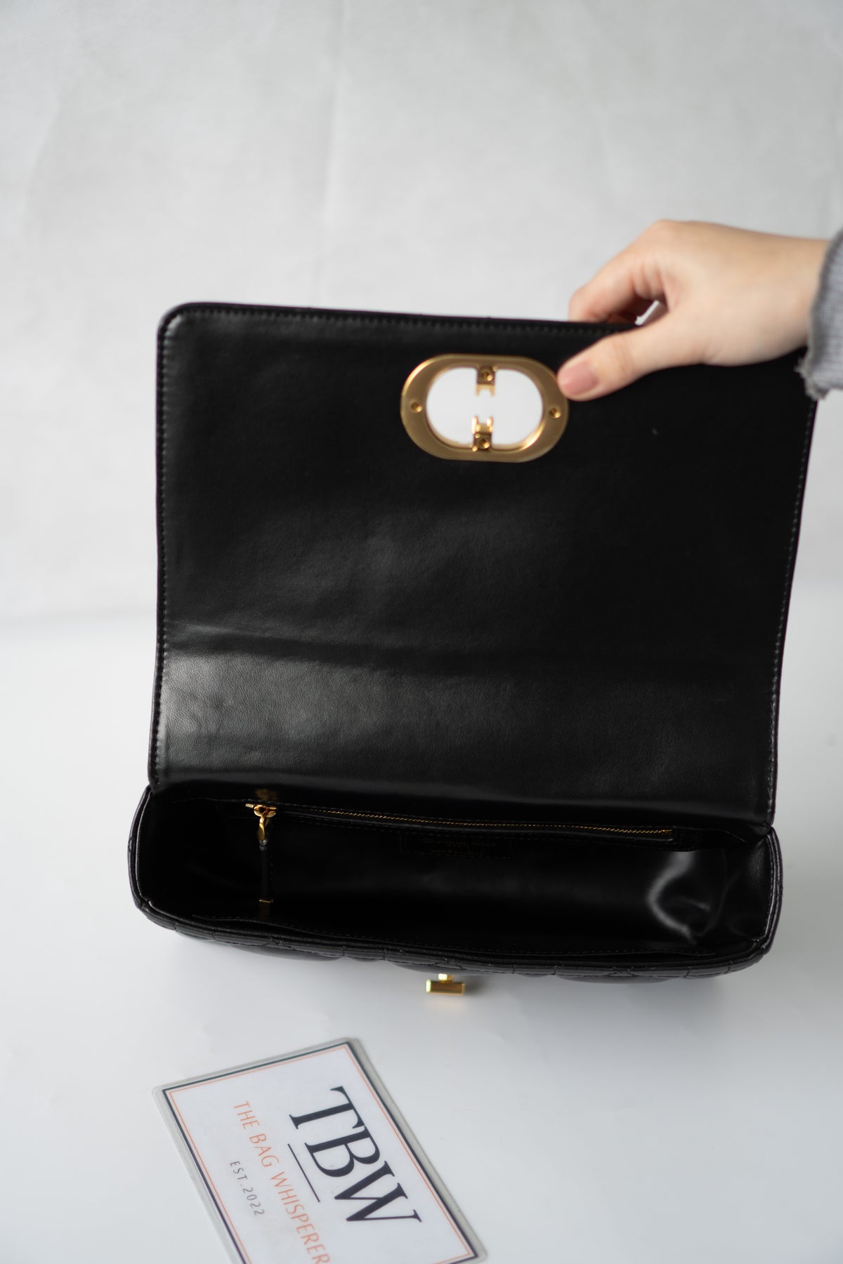 Caro Medium Bag – Black Cannage Calfskin