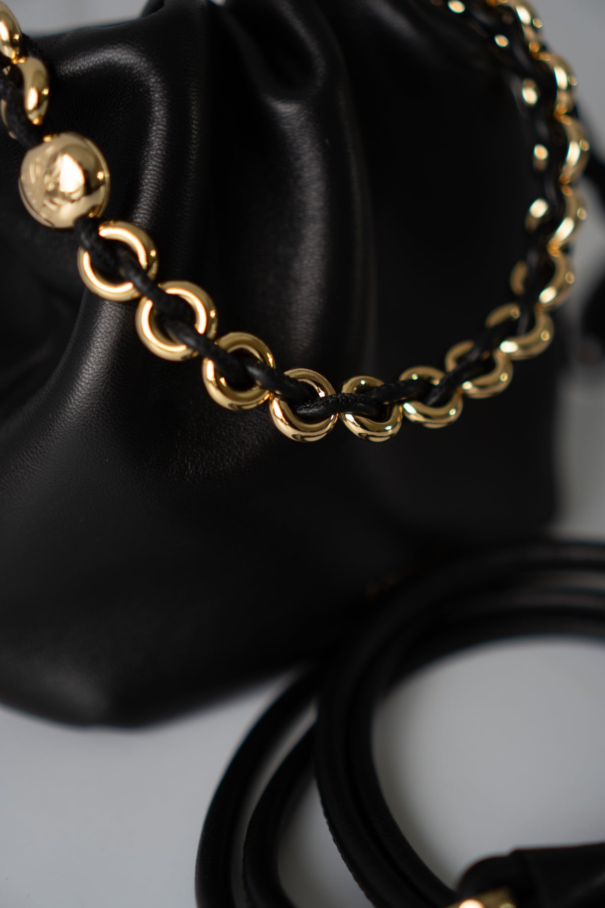 Flamenco Chain Pouch – Black Nappa Calfskin