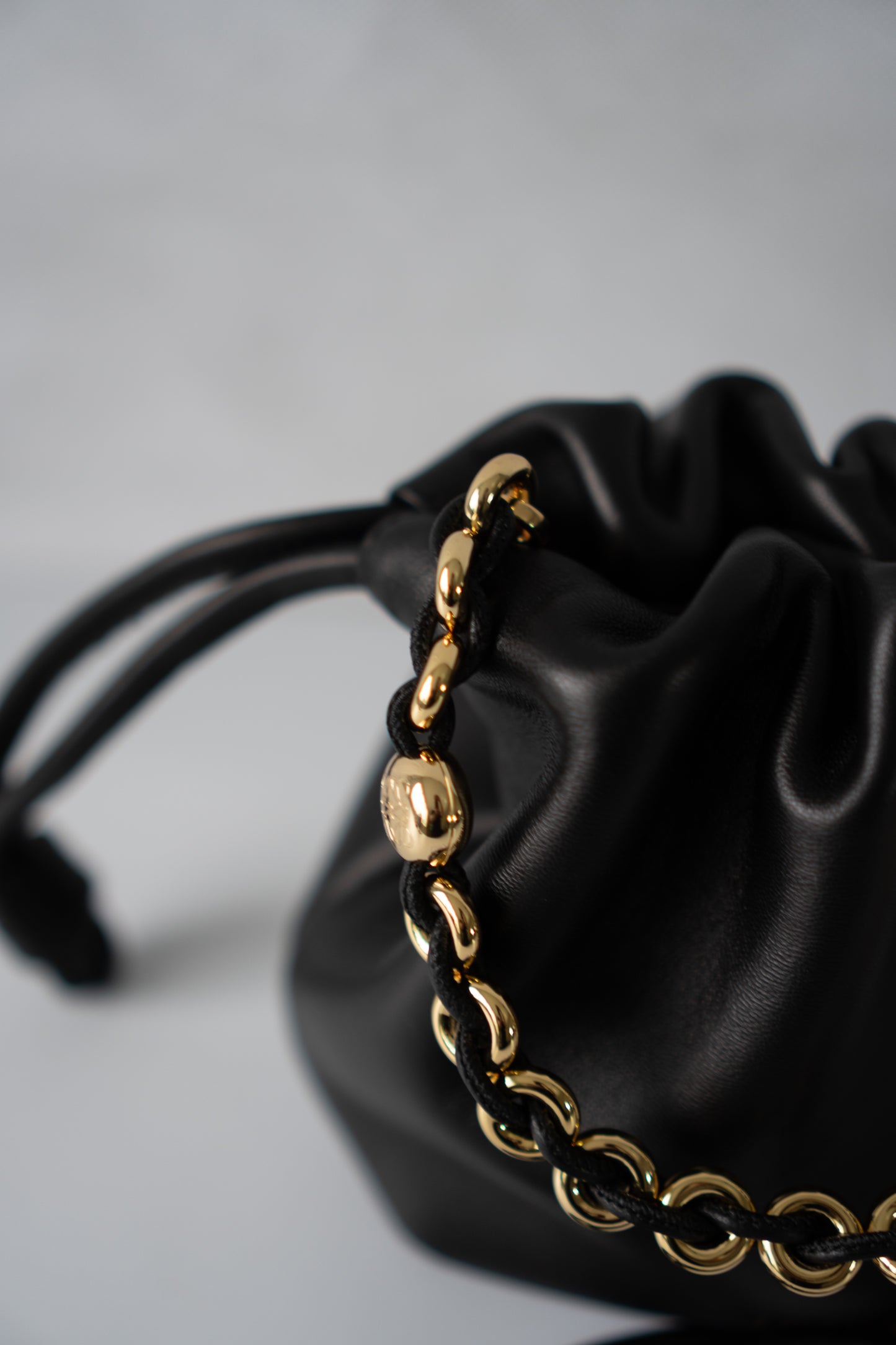 Flamenco Chain Pouch – Black Nappa Calfskin