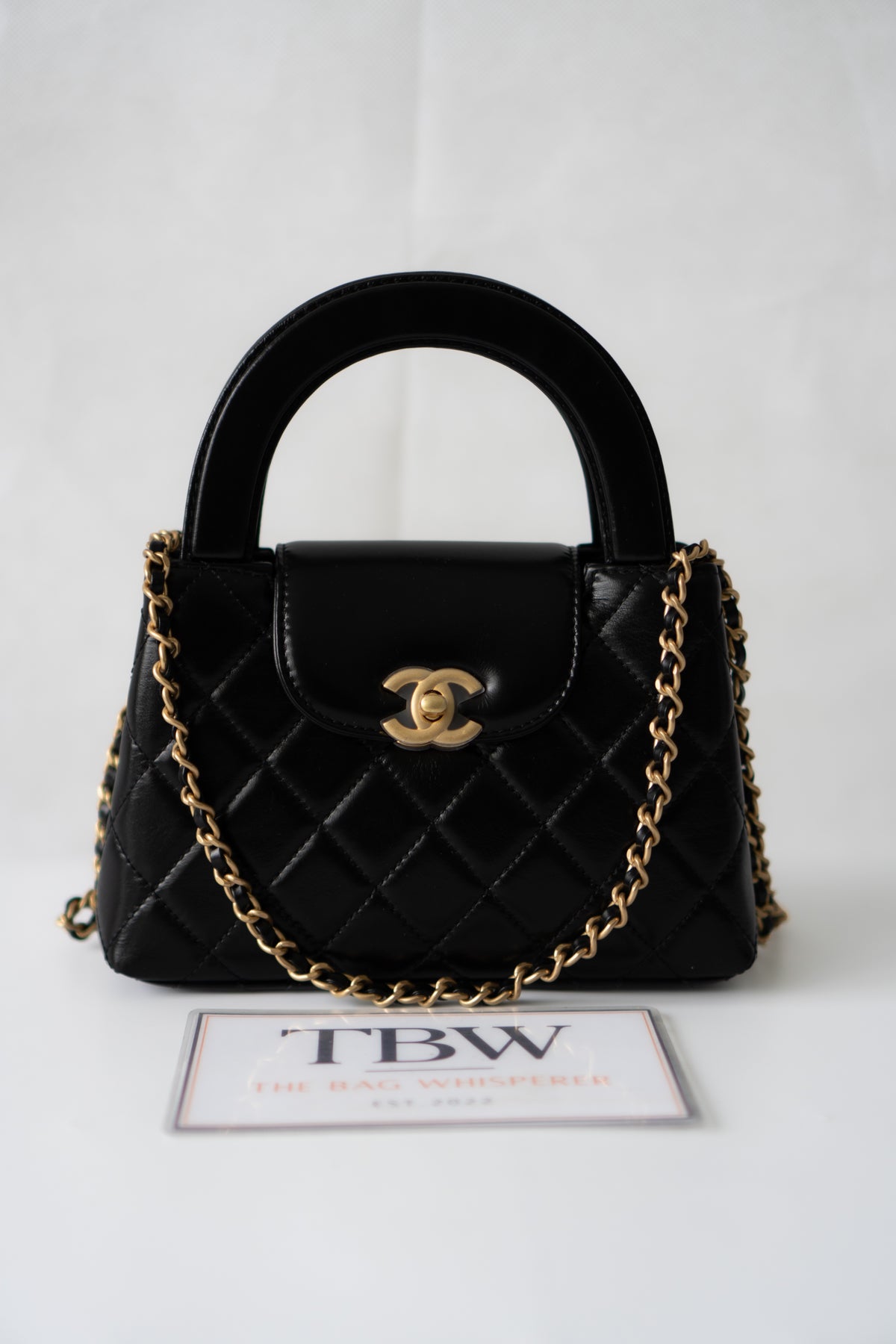 Mini Kelly Top Handle Bag – Black Lambskin