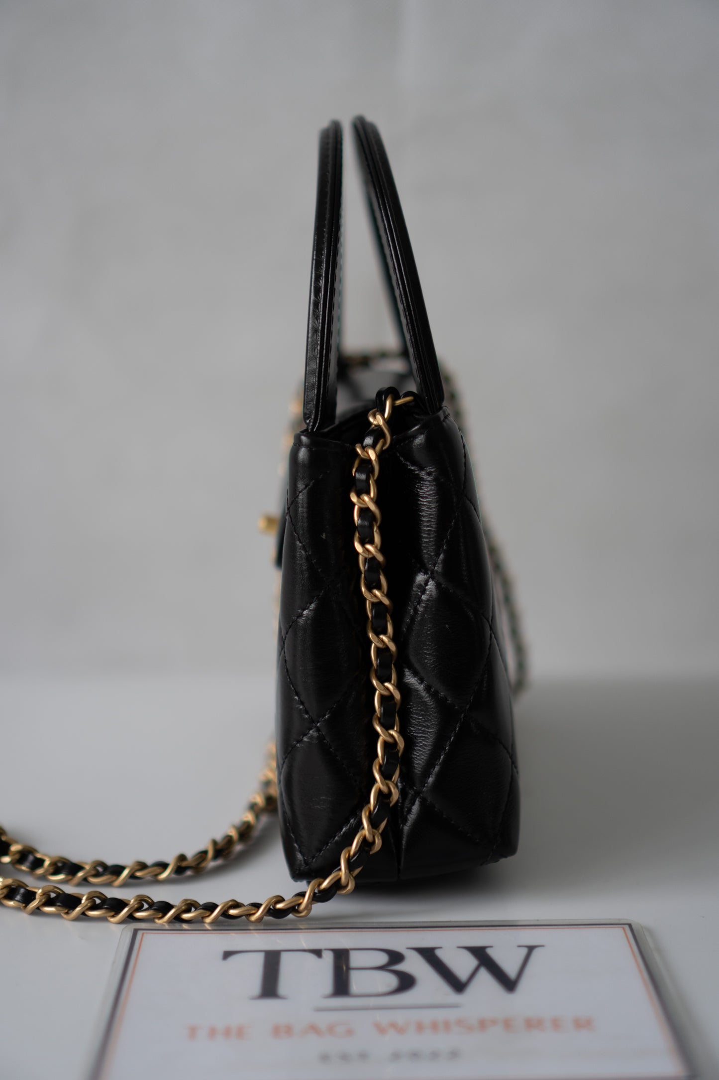 Mini Kelly Top Handle Bag – Black Lambskin
