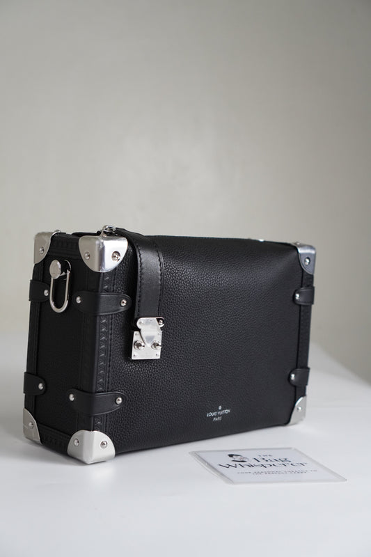 Side Trunk Bag in Black Empreinte leather