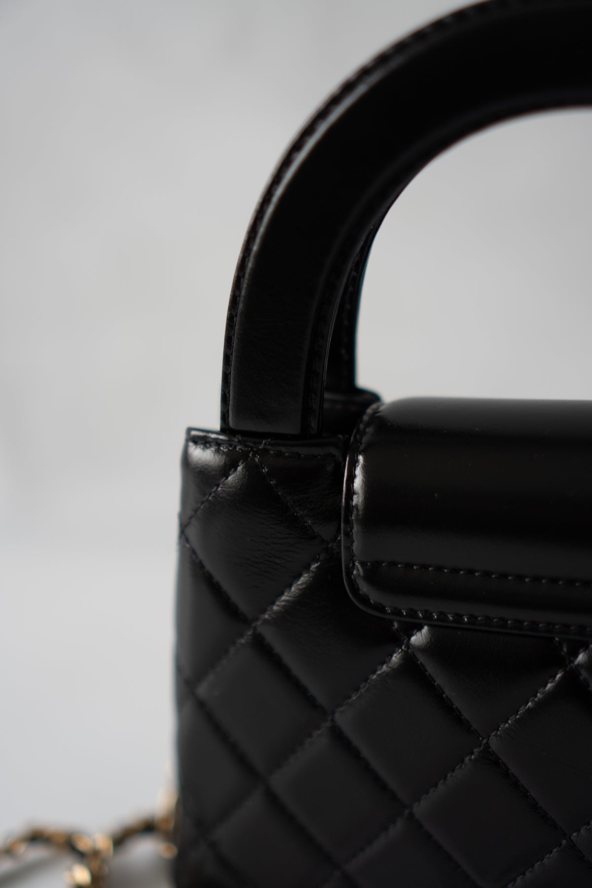 Mini Kelly Top Handle Bag – Black Lambskin