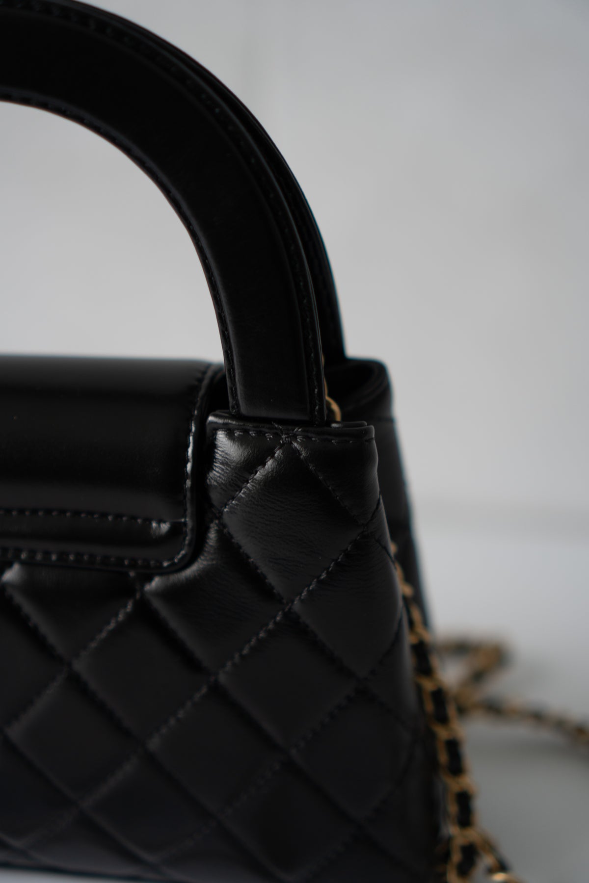 Mini Kelly Top Handle Bag – Black Lambskin